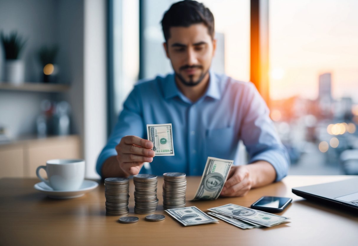 Una persona que gana el salario mínimo presupuestando sus ingresos utilizando la regla 50/30/20