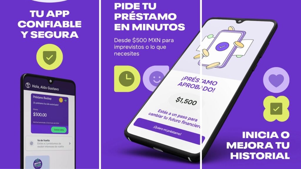 Con el Préstamo Baubap accedes a montos flexibles de $500 a $9,000 MXN.